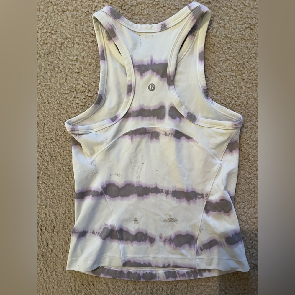 Lululemon Tie Die White Tank Top size 2